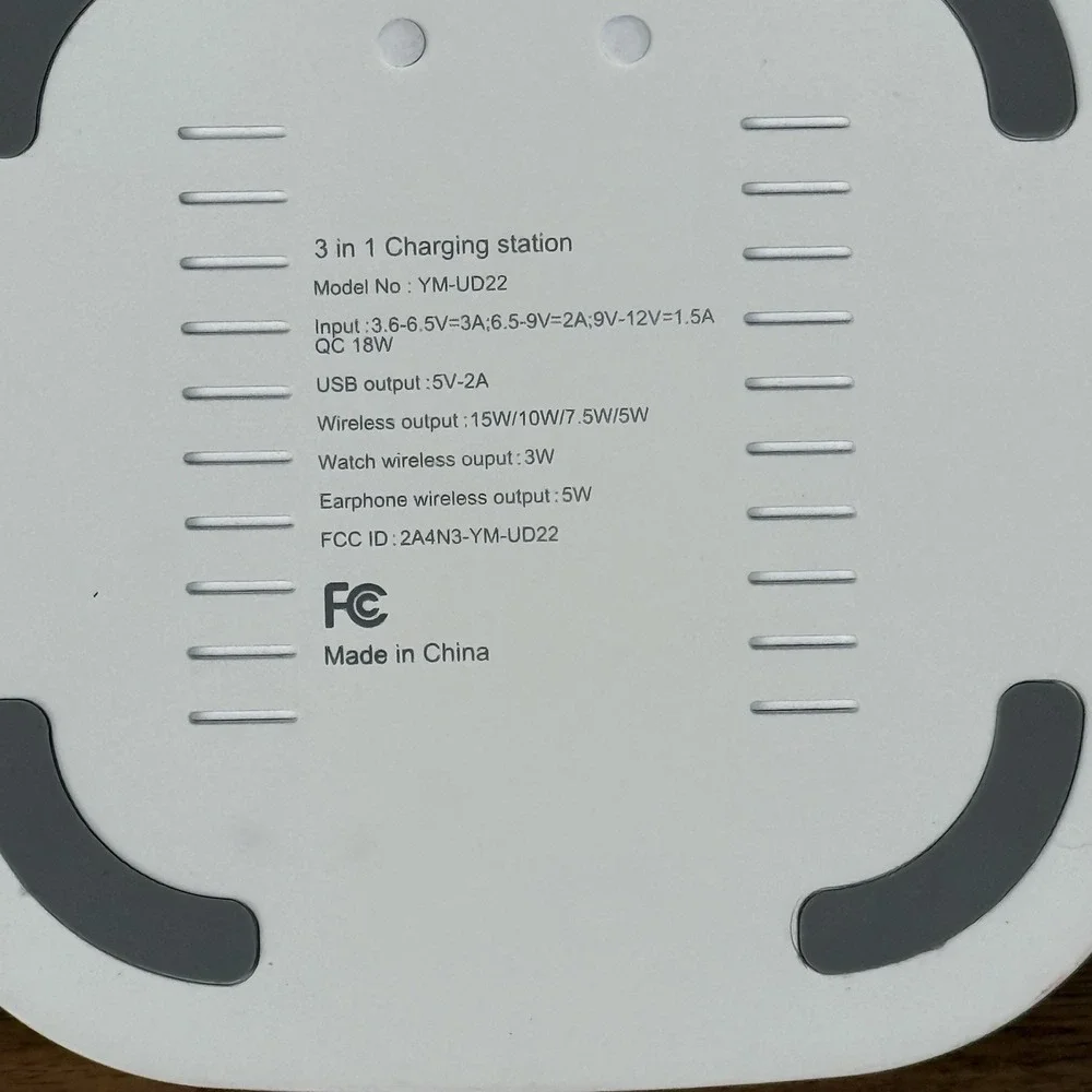 2 PACK‎ - 3 IN 1 WIRELESS CHARGING STATION YM-UD22 CHARGING CHARGER NIGHT LIGHT